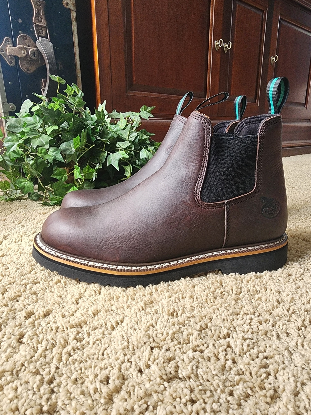 Georgia Boot Brown Leather Chukka Work Boots